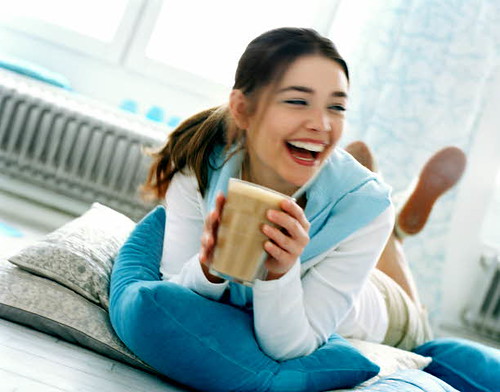 Woman drinking coffee